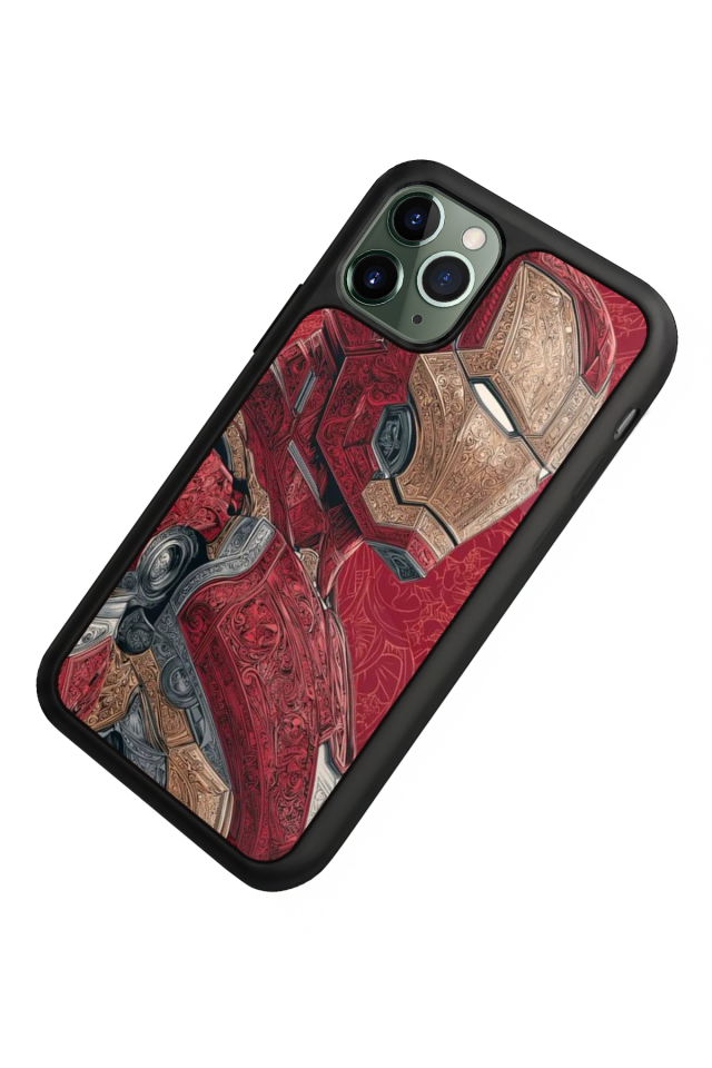 iPhone 11 Pro Max Uyumlu  Iron Man ( Demir Adam ) Tasarımlı Glossy Premium Kılıf