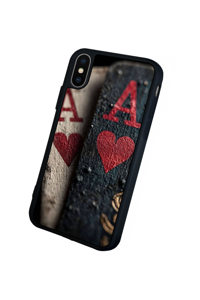 iPhone XS Max Uyumlu Kart Tasarımlı Glossy Premium Kılıf