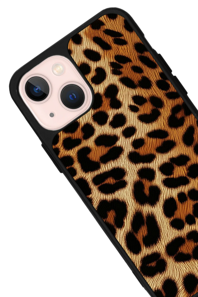 iPhone 13 Mini Uyumlu Leopar Tasarımlı Glossy Premium Kılıf