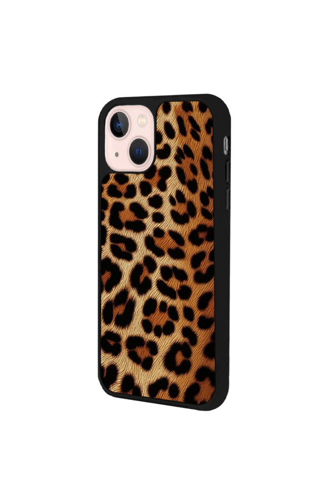 iPhone 13 Mini Uyumlu Leopar Tasarımlı Glossy Premium Kılıf
