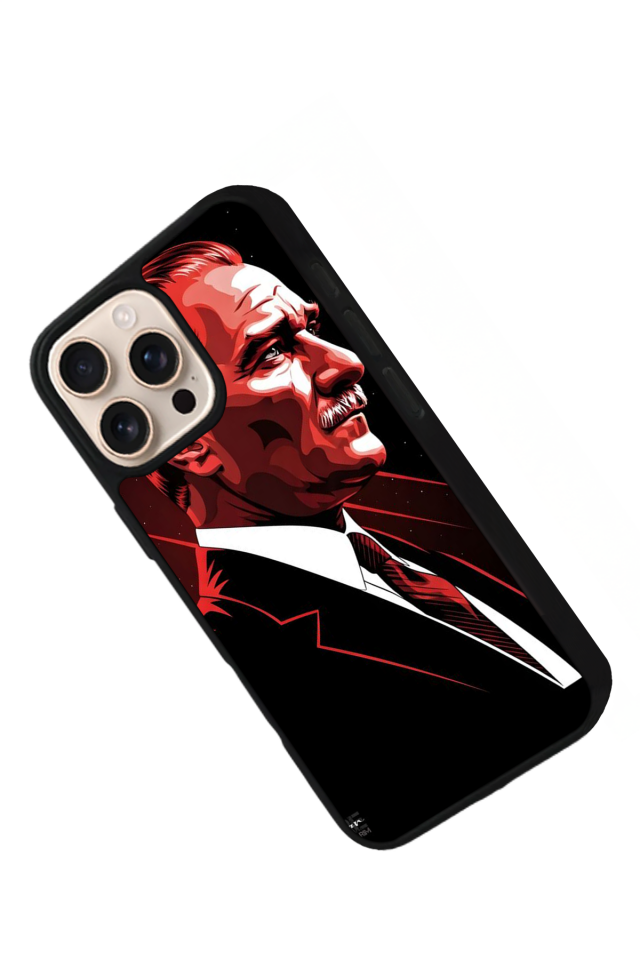 iPhone 15 Pro Uyumlu Mustafa Kemal Ataturk Tasarımlı Glossy Premium Kılıf