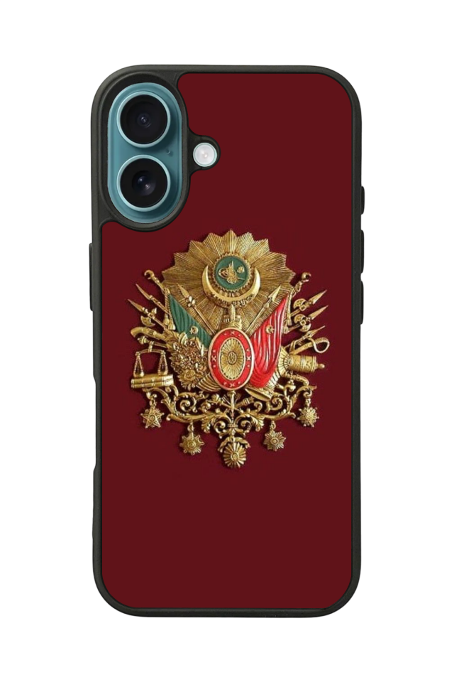 iPhone 16 Plus Uyumlu Osmanli Tugrasi Tasarımlı Glossy Premium Kılıf