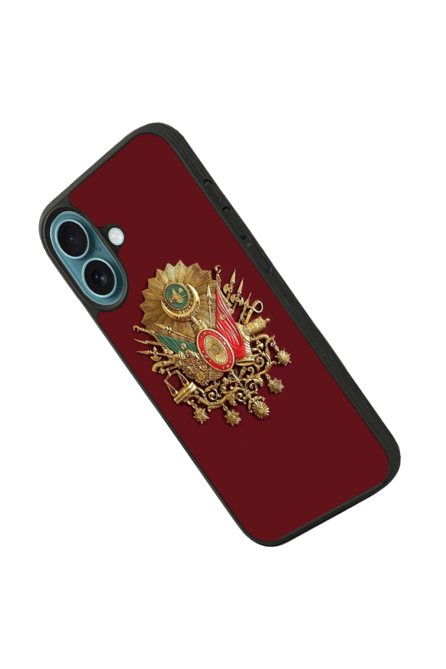 iPhone 16 Plus Uyumlu Osmanli Tugrasi Tasarımlı Glossy Premium Kılıf