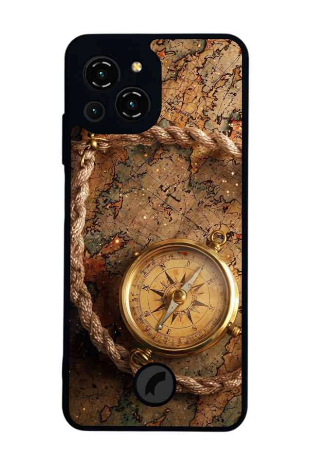 Reeder S23 Pro Max Uyumlu Pusula Tasarımlı Glossy Premium Kılıf