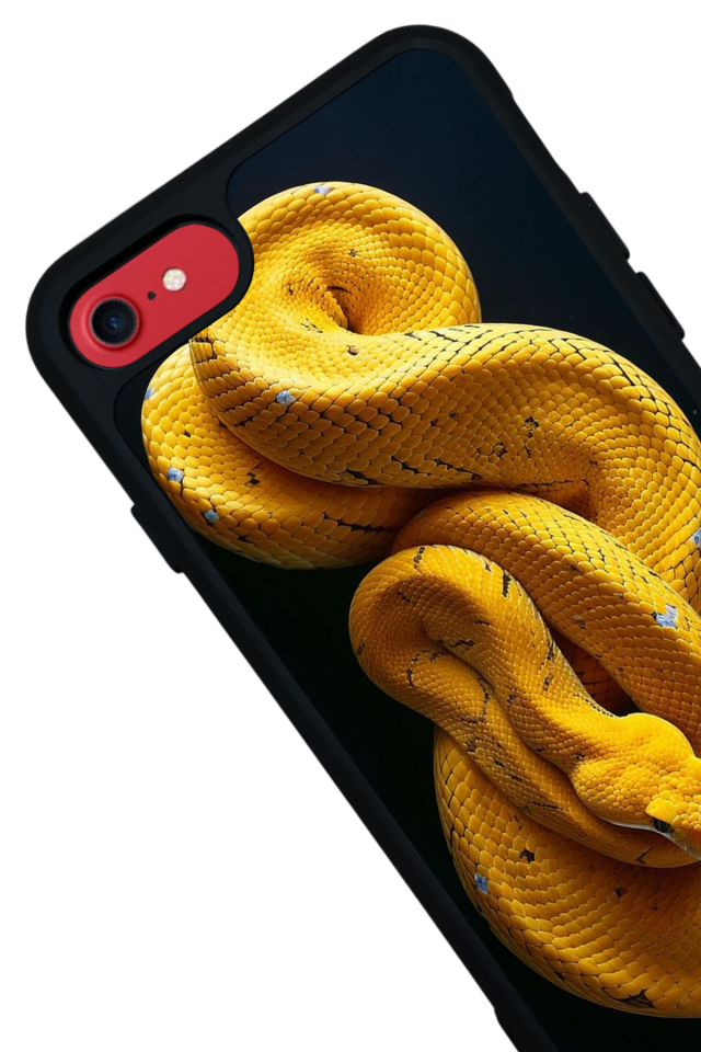 iPhone SE Uyumlu Yılan Tasarımlı Glossy Premium Kılıf