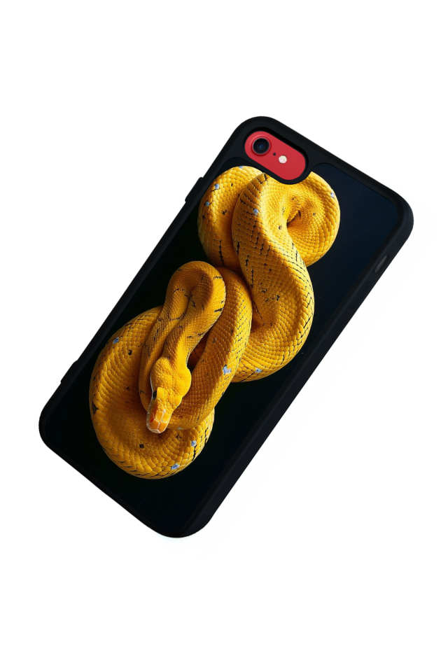 iPhone SE Uyumlu Yılan Tasarımlı Glossy Premium Kılıf