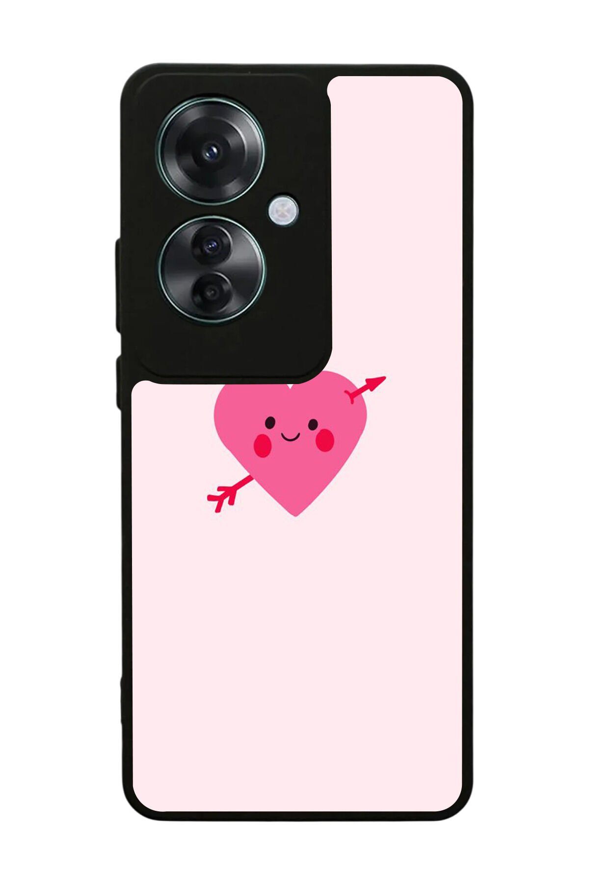 Oppo Reno 11F Uyumlu Kalp Love Tasarımlı Glossy Premium Kılıf