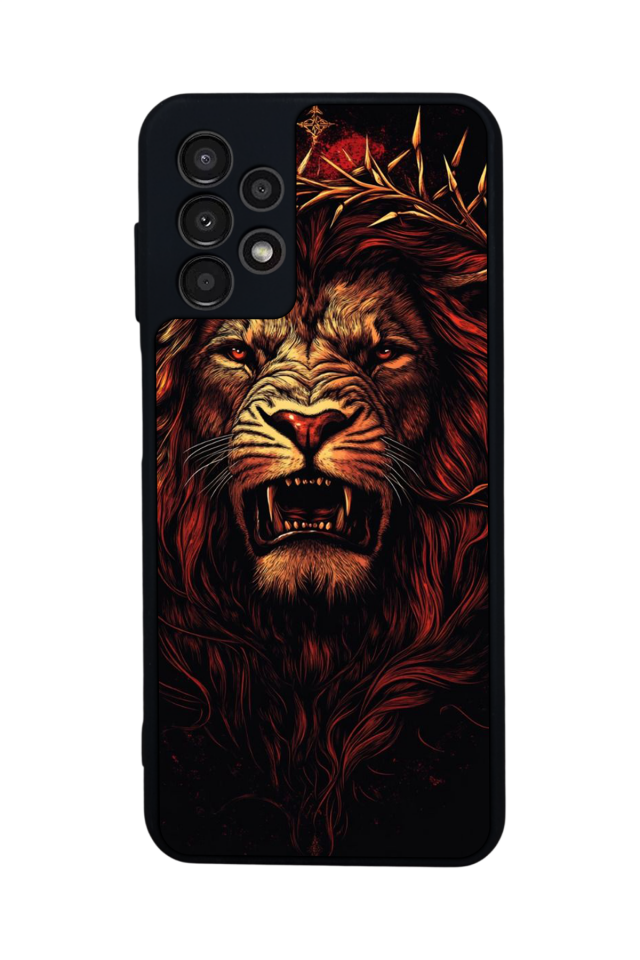 Samsung Galaxy A23 Uyumlu Aslan Tasarımlı Glossy Premium Kılıf