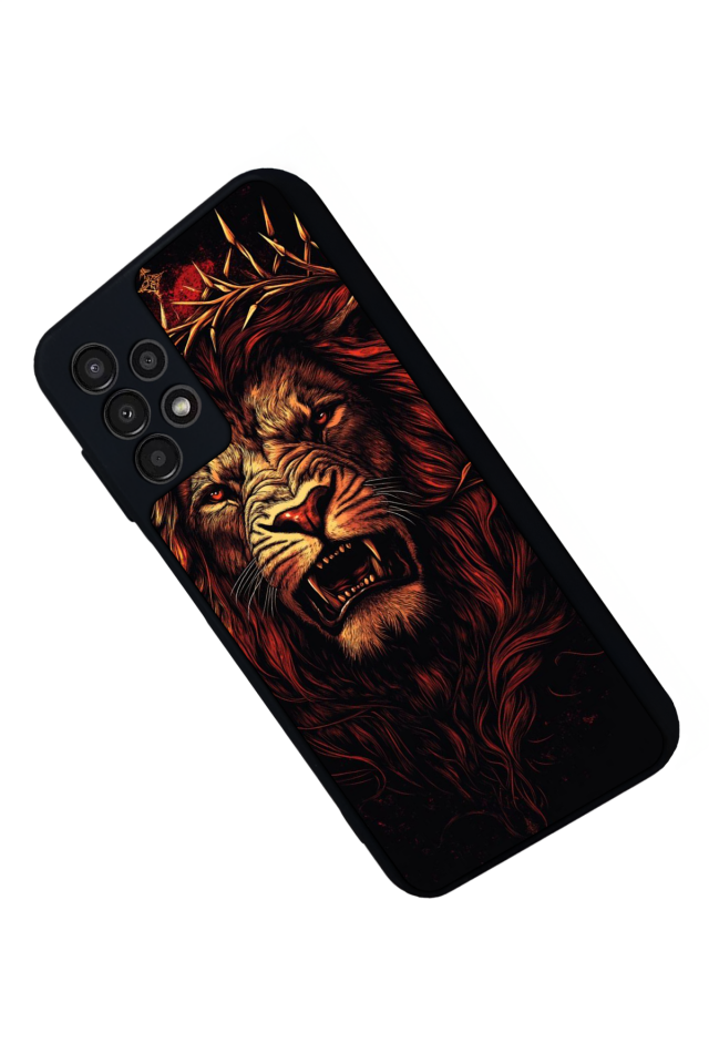 Samsung Galaxy A23 Uyumlu Aslan Tasarımlı Glossy Premium Kılıf