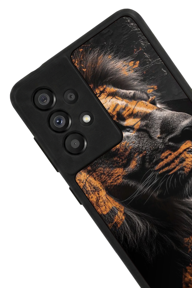 Samsung Galaxy A73 Uyumlu Aslan Tasarımlı Glossy Premium Kılıf