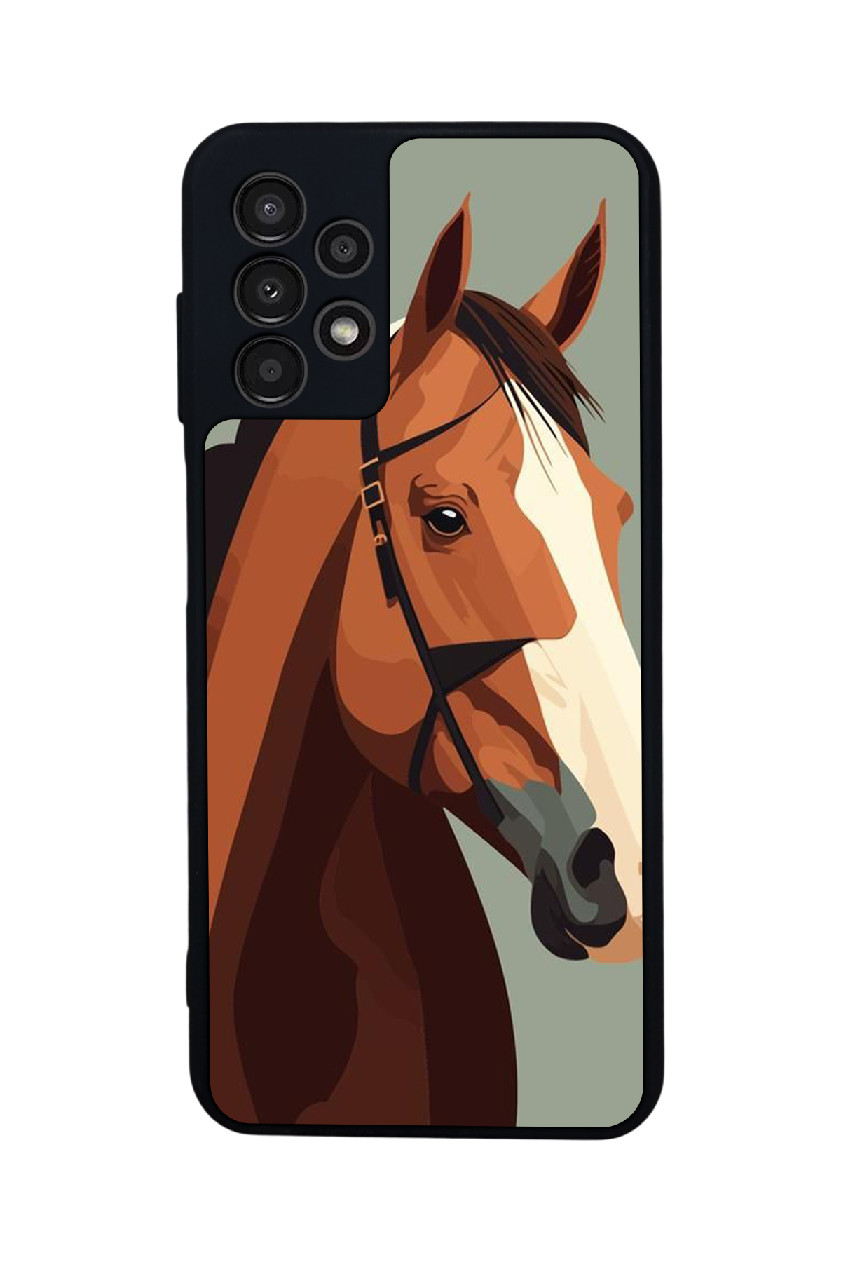 Samsung Galaxy A13 Uyumlu At Horse Tasarımlı Glossy Premium Kılıf