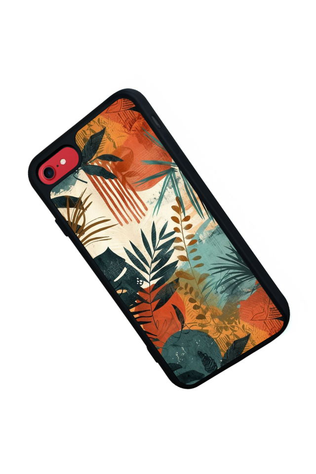 iPhone 8 Uyumlu Botanik Tasarımlı Glossy Premium Kılıf