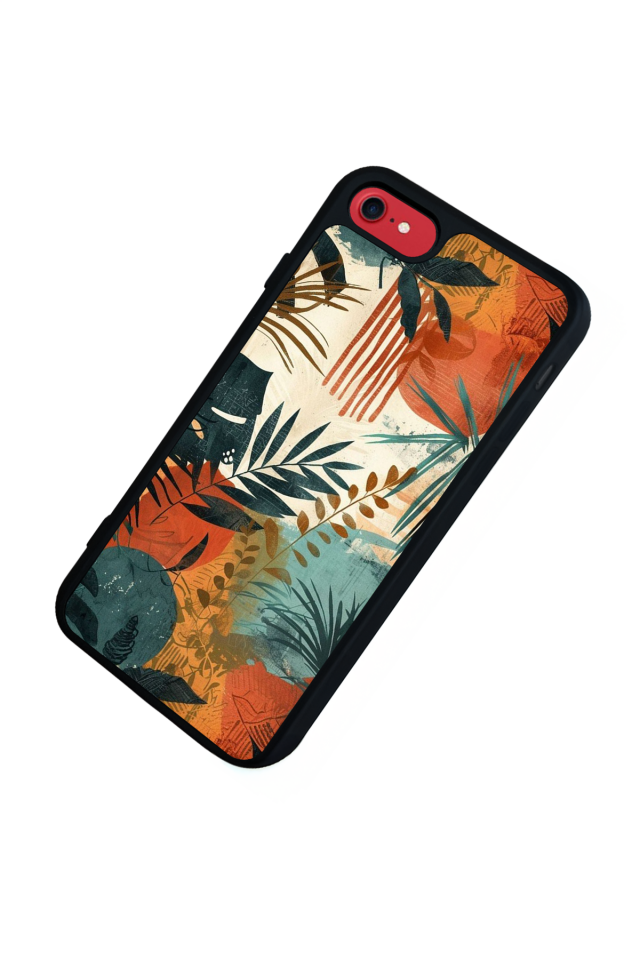 iPhone 8 Uyumlu Botanik Tasarımlı Glossy Premium Kılıf