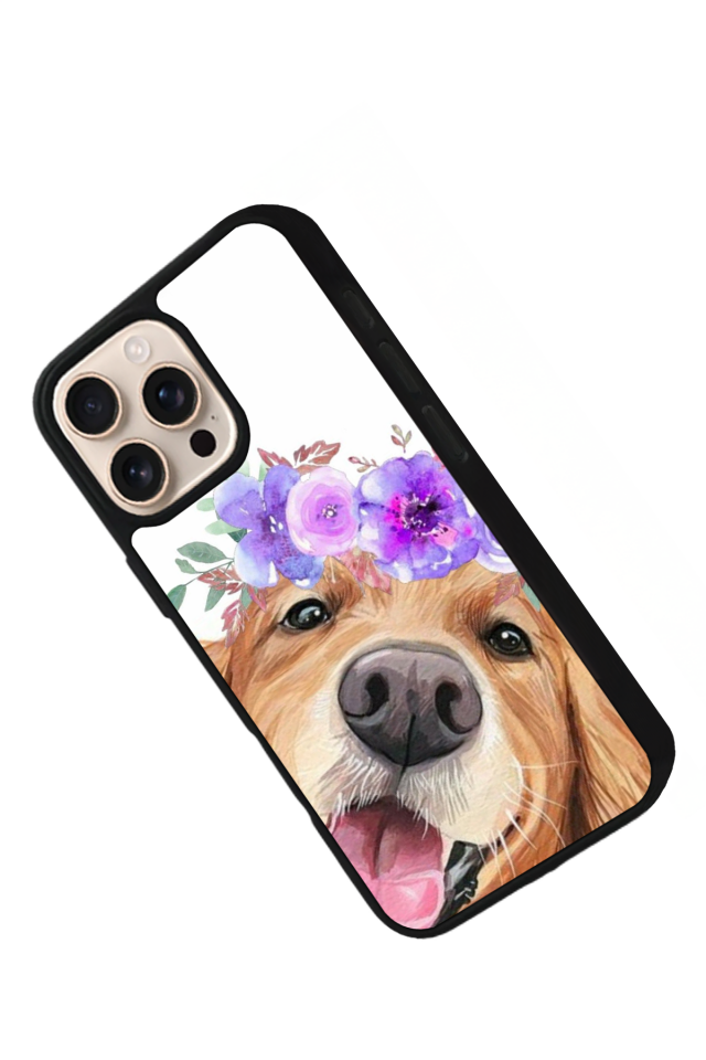 iPhone 16 Pro Max Uyumlu Golden Kopek Tasarımlı Glossy Premium Kılıf