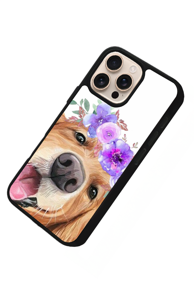 iPhone 16 Pro Max Uyumlu Golden Kopek Tasarımlı Glossy Premium Kılıf