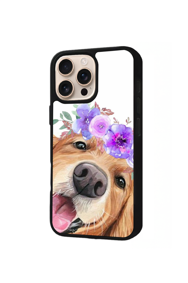 iPhone 16 Pro Max Uyumlu Golden Kopek Tasarımlı Glossy Premium Kılıf