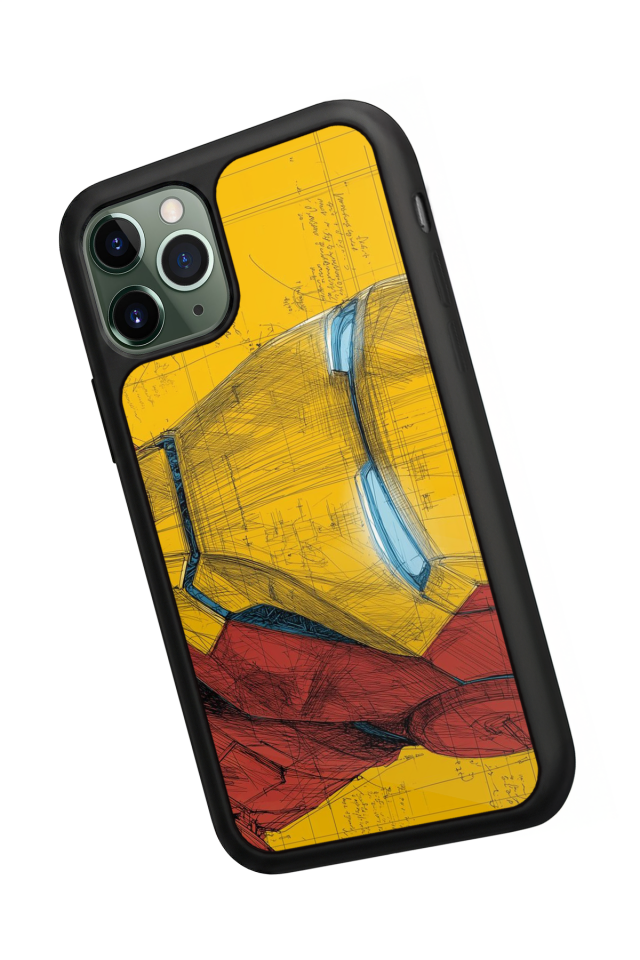 iPhone 11 Pro Max Uyumlu  Iron Man ( Demir Adam ) Tasarımlı Glossy Premium Kılıf