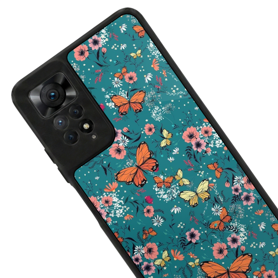 Xiaomi Redmi Note 12 Pro Uyumlu Kelebek Tasarımlı Glossy Premium Kılıf