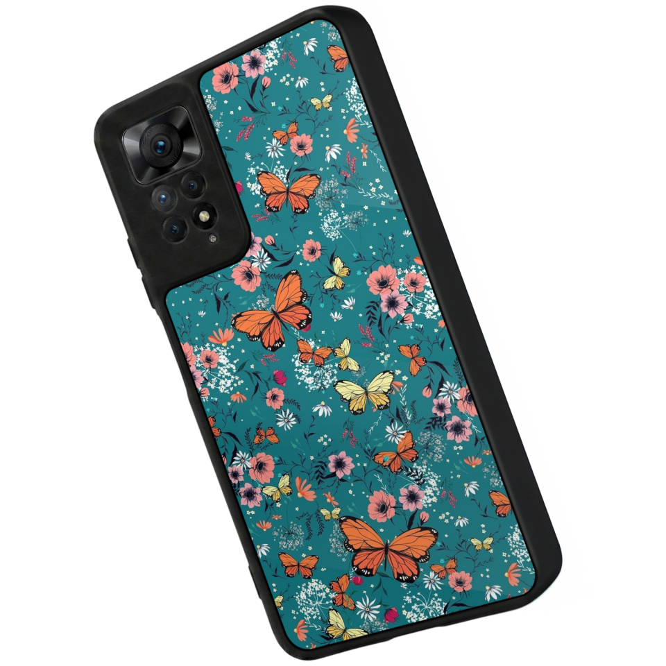 Xiaomi Redmi Note 12 Pro Uyumlu Kelebek Tasarımlı Glossy Premium Kılıf