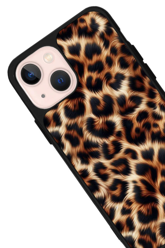 iPhone 13 Mini Uyumlu Leopar Tasarımlı Glossy Premium Kılıf