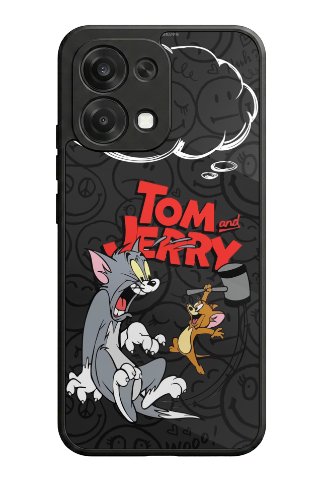 Oppo A6 Pro Uyumlu Tom And Jerry Tasarımlı Glossy Premium Kılıf