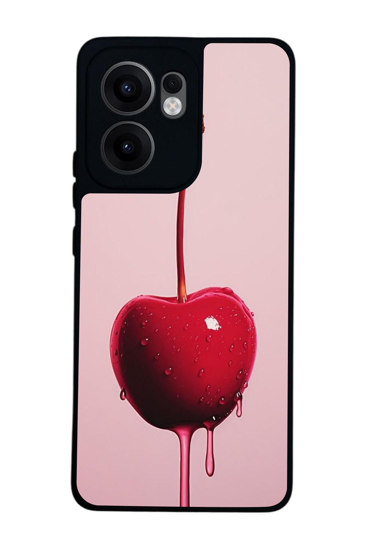 Oppo Reno 13F Uyumlu Kiraz Tasarımlı Glossy Premium Kılıf