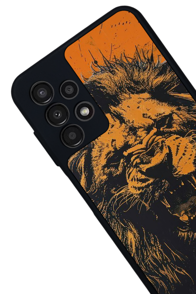 Samsung Galaxy A23 Uyumlu Aslan Tasarımlı Glossy Premium Kılıf