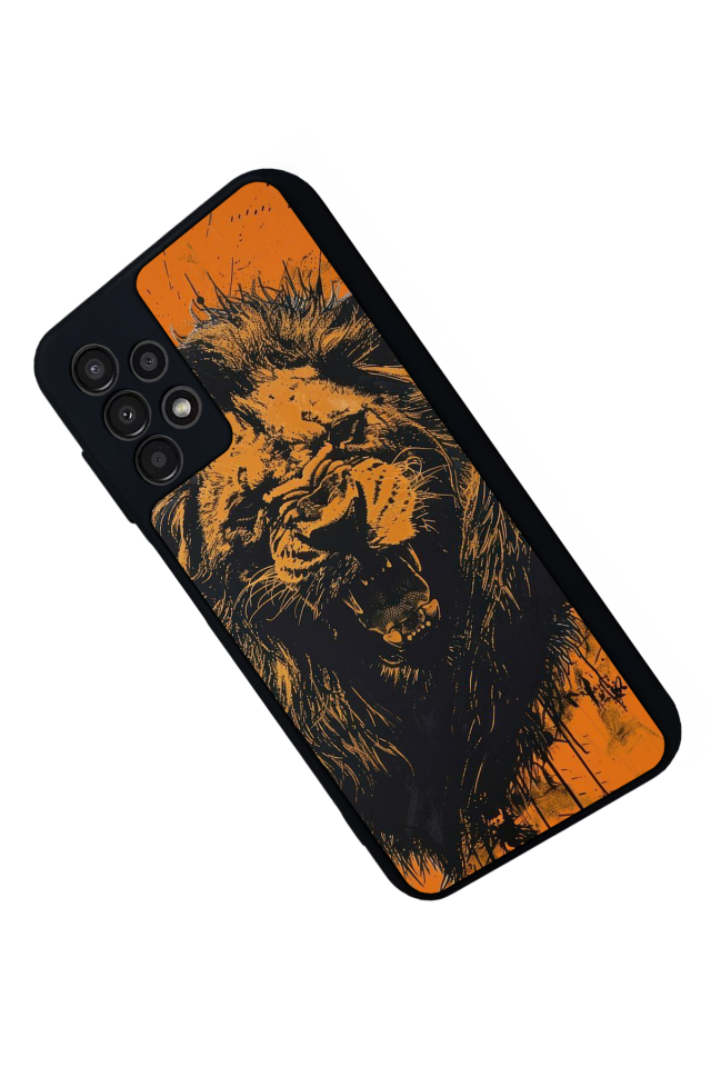 Samsung Galaxy A23 Uyumlu Aslan Tasarımlı Glossy Premium Kılıf