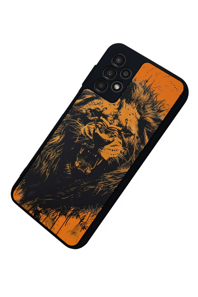 Samsung Galaxy A23 Uyumlu Aslan Tasarımlı Glossy Premium Kılıf
