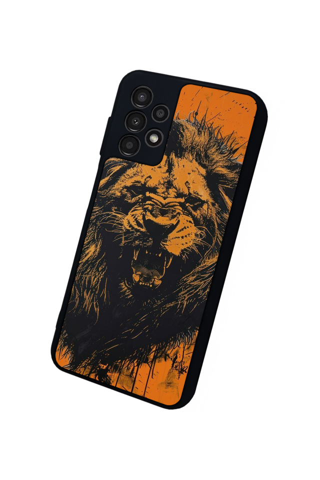 Samsung Galaxy A23 Uyumlu Aslan Tasarımlı Glossy Premium Kılıf