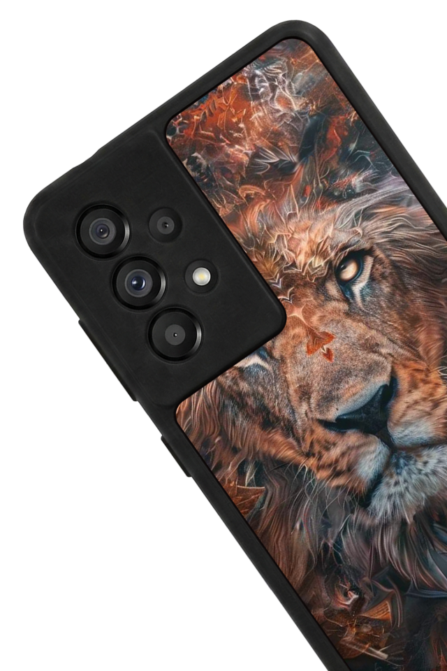 Samsung Galaxy A73 Uyumlu Aslan Tasarımlı Glossy Premium Kılıf