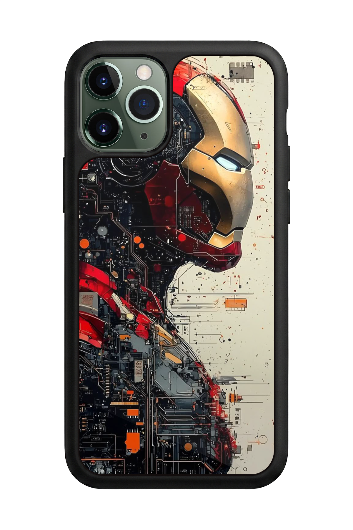 iPhone 11 Pro Max Uyumlu  Iron Man ( Demir Adam ) Tasarımlı Glossy Premium Kılıf