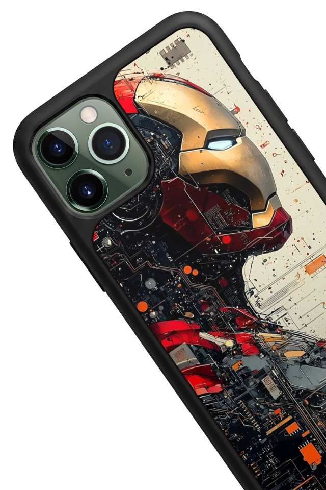iPhone 11 Pro Max Uyumlu  Iron Man ( Demir Adam ) Tasarımlı Glossy Premium Kılıf