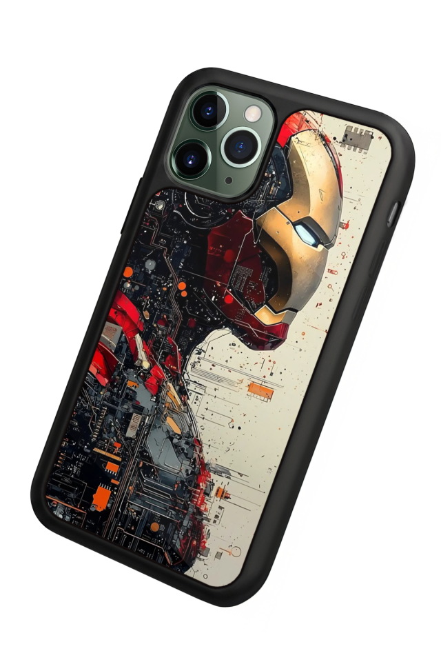 iPhone 11 Pro Max Uyumlu  Iron Man ( Demir Adam ) Tasarımlı Glossy Premium Kılıf