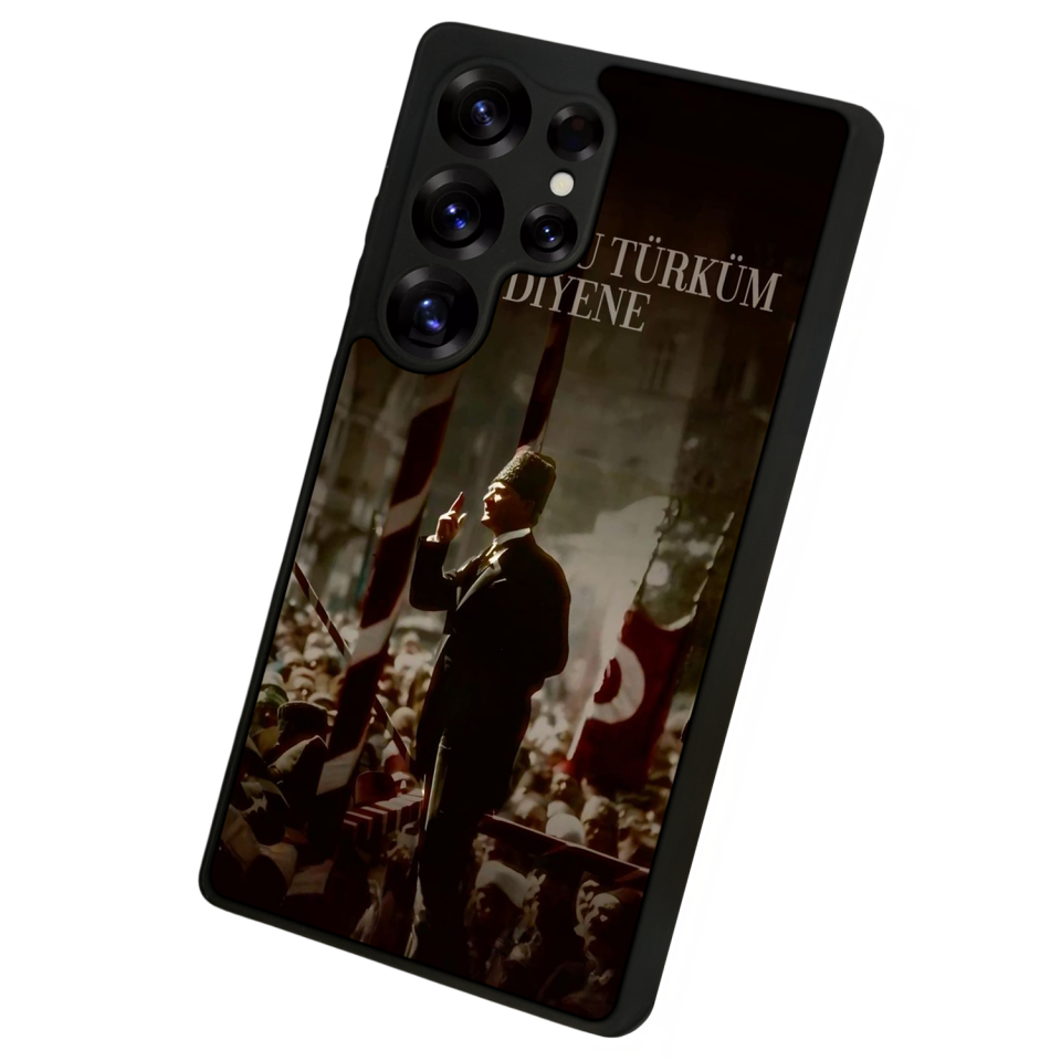 Samsung Galaxy S25 Ultra Uyumlu Mustafa Kemal Ataturk Tasarımlı Glossy Premium Kılıf
