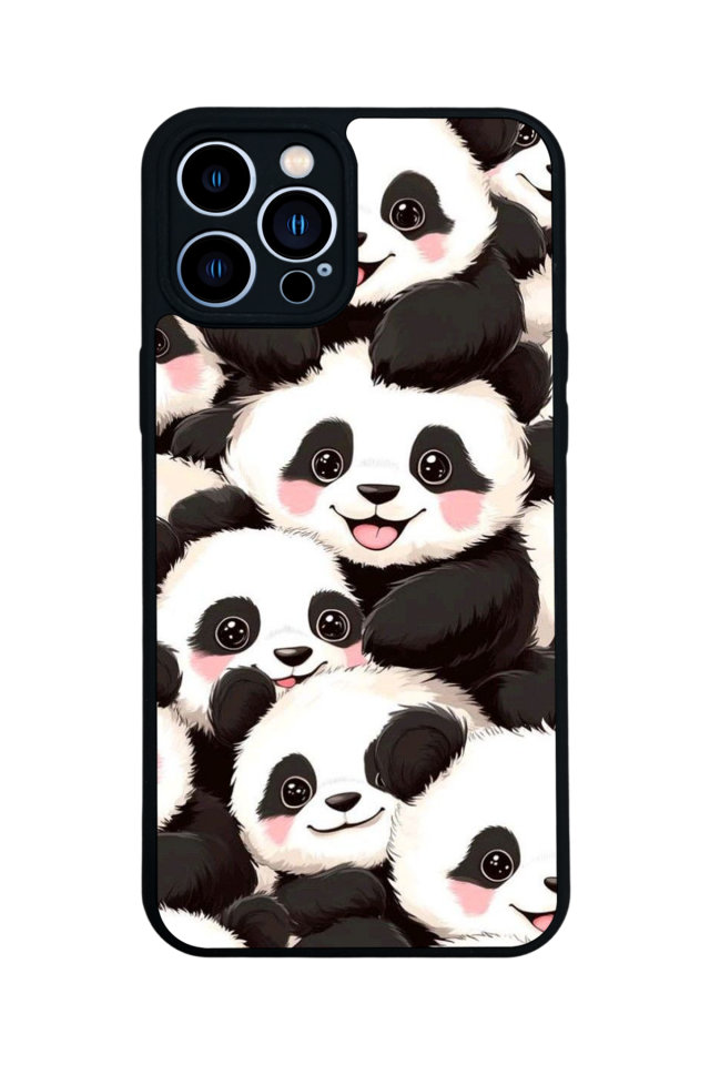iPhone 13 Pro Max Uyumlu Panda Tasarımlı Glossy Premium Kılıf