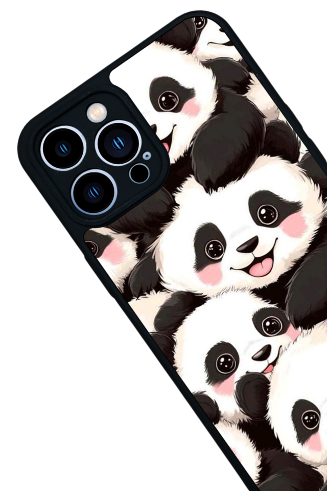 iPhone 13 Pro Max Uyumlu Panda Tasarımlı Glossy Premium Kılıf