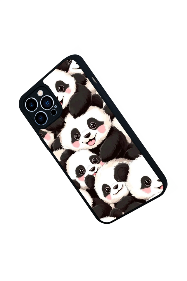 iPhone 13 Pro Max Uyumlu Panda Tasarımlı Glossy Premium Kılıf