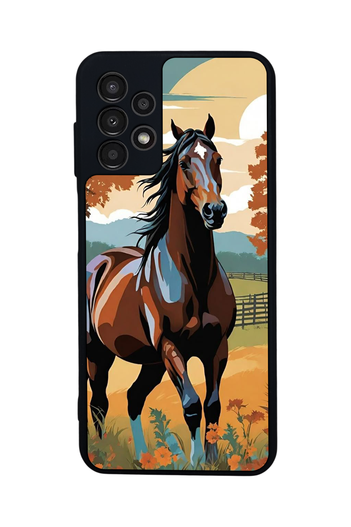 Samsung Galaxy A13 Uyumlu At Horse Tasarımlı Glossy Premium Kılıf