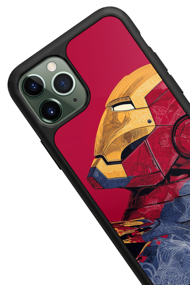 iPhone 11 Pro Max Uyumlu  Iron Man ( Demir Adam ) Tasarımlı Glossy Premium Kılıf