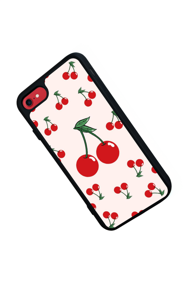 iPhone 7 Uyumlu Kiraz Tasarımlı Glossy Premium Kılıf