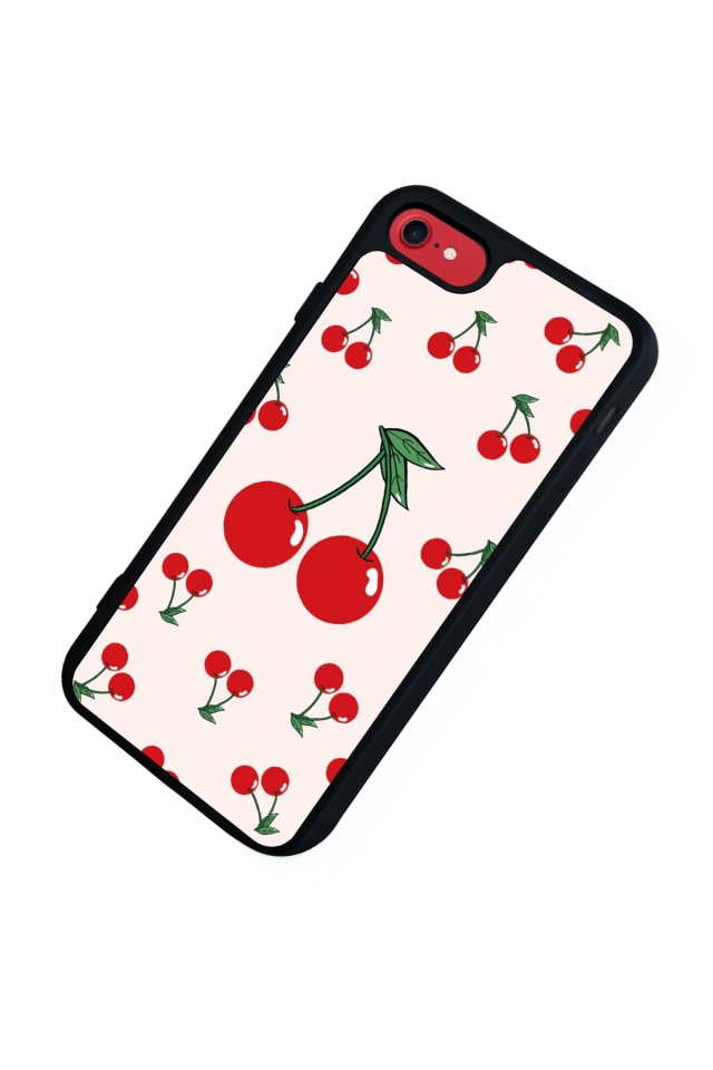 iPhone 7 Uyumlu Kiraz Tasarımlı Glossy Premium Kılıf