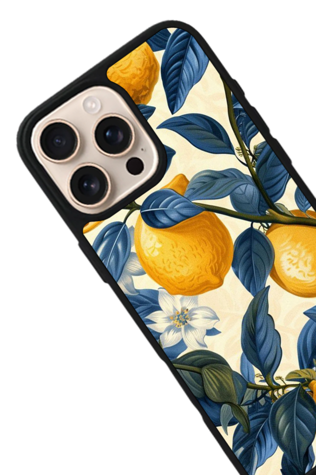 iPhone 16 Pro Max Uyumlu Limon Tasarımlı Glossy Premium Kılıf