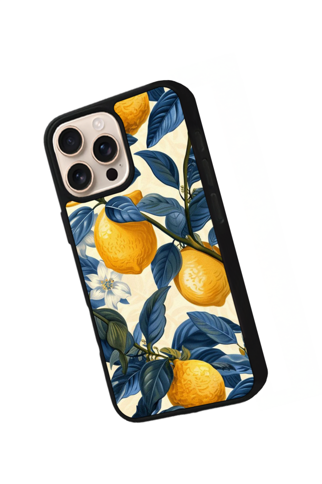 iPhone 16 Pro Max Uyumlu Limon Tasarımlı Glossy Premium Kılıf