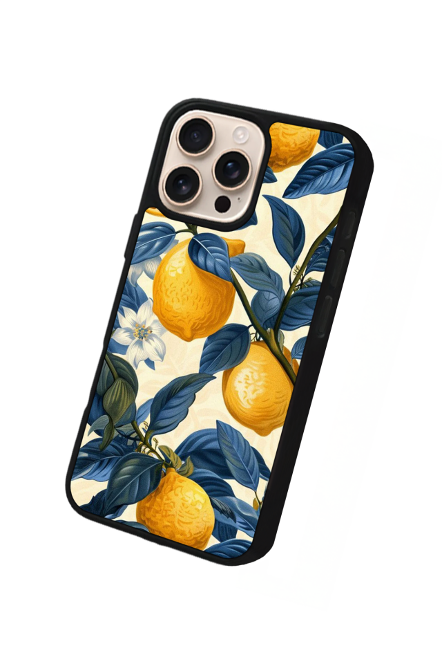 iPhone 16 Pro Max Uyumlu Limon Tasarımlı Glossy Premium Kılıf