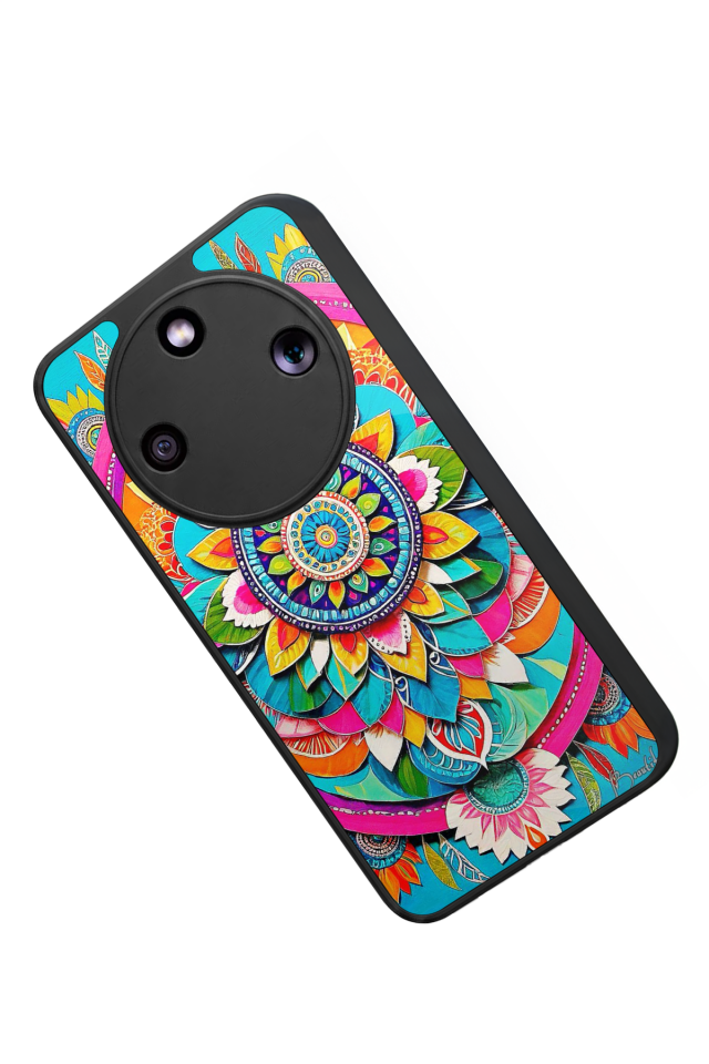 Honor Magic 8 Lite Uyumlu Mandala Tasarımlı Glossy Premium Kılıf
