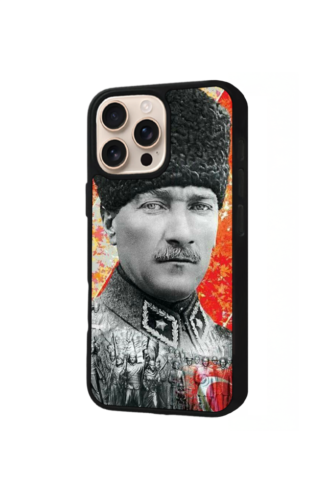 iPhone 15 Pro Uyumlu Mustafa Kemal Ataturk Tasarımlı Glossy Premium Kılıf