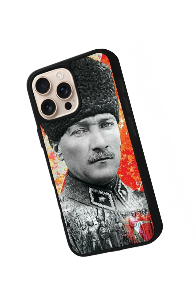 iPhone 15 Pro Uyumlu Mustafa Kemal Ataturk Tasarımlı Glossy Premium Kılıf