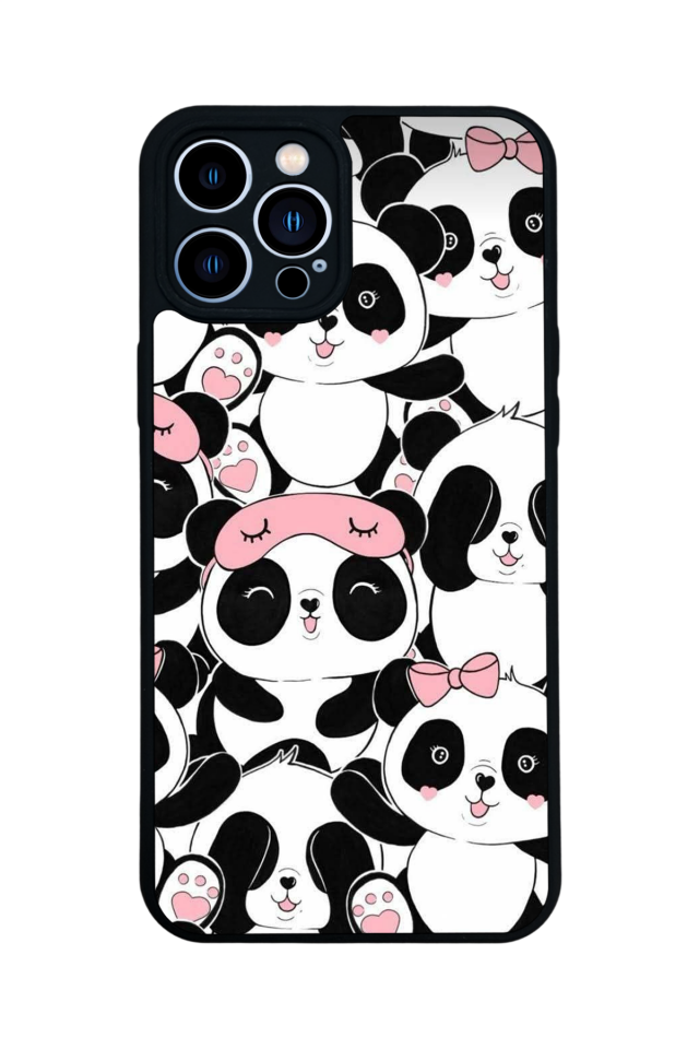 iPhone 13 Pro Max Uyumlu Panda Tasarımlı Glossy Premium Kılıf