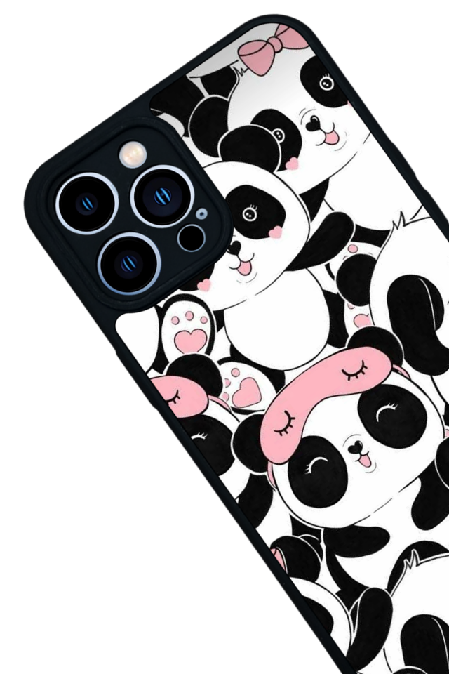 iPhone 13 Pro Max Uyumlu Panda Tasarımlı Glossy Premium Kılıf